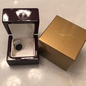 Bernard Passman black coral and diamond pendant